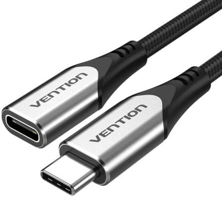 Cable Alargador USB 3.1 Tipo-C Vention TABHF/ USB Tipo-C Macho – USB Tipo-C Hembra/ Hasta 60W/ 5Gbps/ 1m/ Gris
