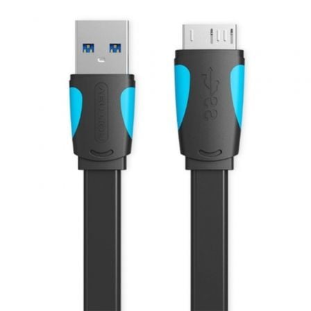 Cable USB 3.0 Vention VAS-A12-B050/ MicroUSB Macho - USB Macho/ 10W/ 5Gbps/ 50cm/ Azul y Negro - Imagen 2