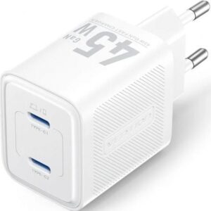 Cargador de Pared GaN Vention FEFW0-EU/ 2xUSB Tipo-C/ 45W