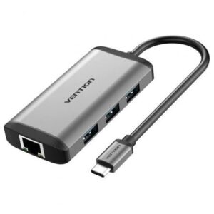 Docking USB Tipo-C Vention CNCHB/ 1xHDMI 4K/ 3xUSB/ 1xUSB Tipo-C PD/ 1xRJ45/ Gris