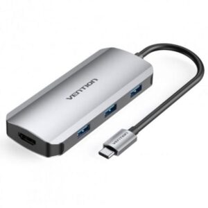 Docking USB Tipo-C Vention TOFHB/ 1xHDMI/ 3xUSB/ 1xUSB Tipo-C/ 1xUSB Tipo-C PD/ Gris