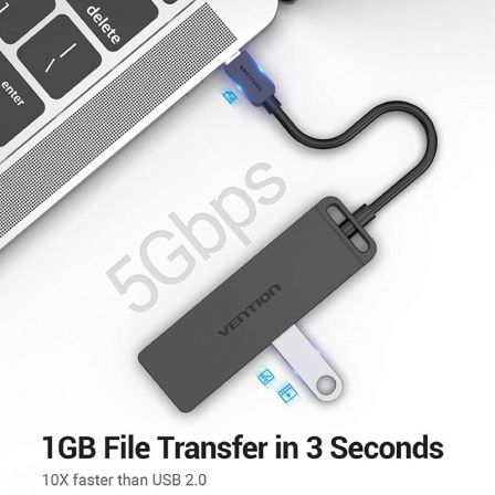 Hub USB Tipo-C Vention TGKBB/ 4xUSB/ 1xMicroUSB PD - Imagen 3