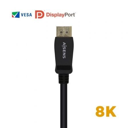 Cable DisplayPort 1.4 8K Aisens A149-0432/ DisplayPort Macho - DisplayPort Macho/ 2m/ Certificado/ Negro 2 Cable DisplayPort 1.4 8K Aisens A149-0432/ DisplayPort Macho - DisplayPort Macho/ 2m/ Certificado/ Negro - Imagen 2