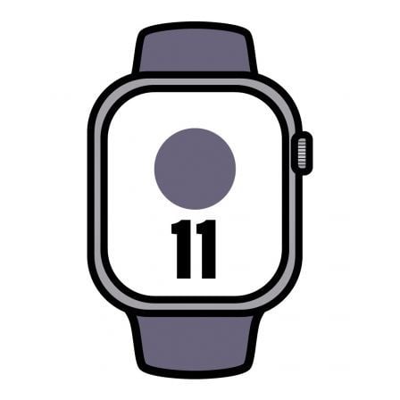 Apple Watch Series 11/ GPS/ Cellular/ 42mm/ Plata/ Correa Deportiva Púrpura (S/M)