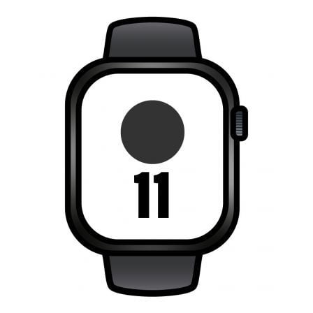 Apple Watch Series 11/ GPS/ Cellular/ 46mm/ Caja de Aluminio Negra/ Correa Deportiva Negra S/M