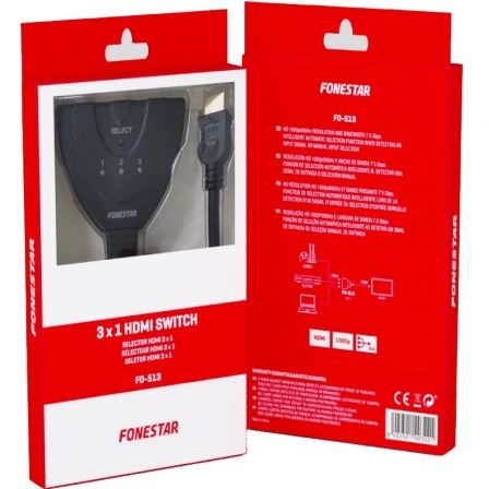 Splitter HDMI 3 en 1 Fonestar FO-513/ 3xHDMI - Imagen 3