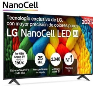 Televisor LG NanoCell 65NANO80A6B 65"/ Ultra HD 4K/ Smart TV/ WiFi