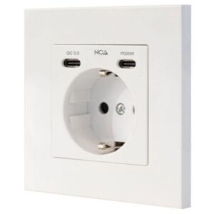 Roseta de Pared Nanocable 10 35 0012/ 1 Schuko/ 2 USB