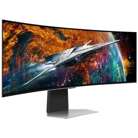 Smart Monitor Gaming Ultrapanorámico Curvo Samsung Odyssey OLEDG9 S49CG954SU 49"/ Dual QHD/ 0.03ms/ 240Hz/ OLED/ Multimedia/ Regulable en altura/Plata - Imagen 2