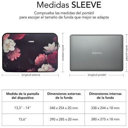 Funda Subblim Trendy Sleeve Neo Flowers para Portátiles hasta 14" - Imagen 4