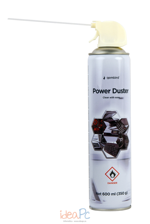 Spray Aire Comprimido Gembird Power Duster 600ml – Limpiador de Alta Presión para PC y Electrónica