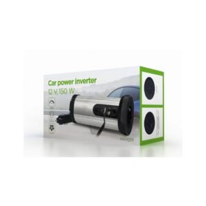 Inversor de Corriente para Coche Energenie EG-PWC150-01 150W – Adaptador de 12V a 230V con Puerto USB, Cuerpo de Aluminio, Negro