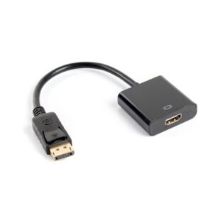 Adaptador DisplayPort (M) a HDMI (F) Lanberg – 10 cm, Negro