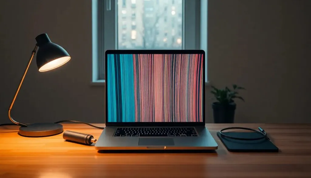Macbook que tiene la pantalla con líneas: pantalla, cable o gráfica